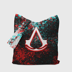 Сумка-шопер Assassins Creed logo glitch, цвет: 3D-принт