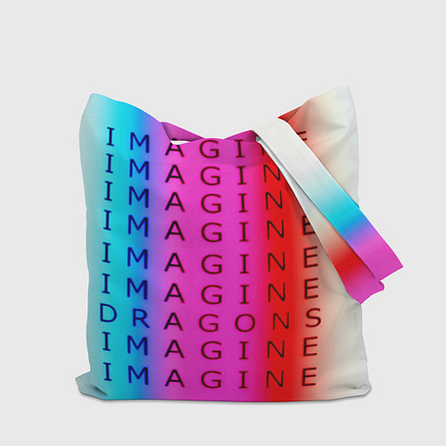 Сумка-шоппер Imagine Dragons neon rock / 3D-принт – фото 2
