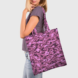 Сумка-шопер Розовый камуфляж текстура, цвет: 3D-принт — фото 2
