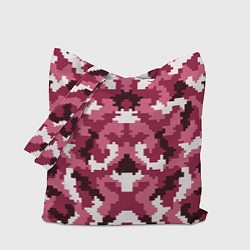 Сумка-шопер Розовые пиксели камуфляж, цвет: 3D-принт