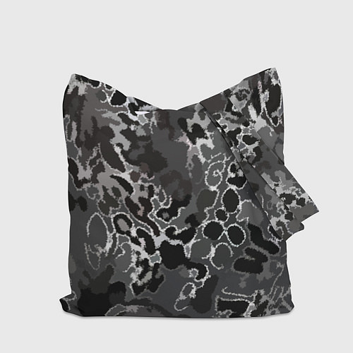 Сумка-шоппер Чёрно-серый абстракция / 3D-принт – фото 2