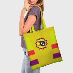 Сумка-шопер Serious Sam logo - yellow geometry, цвет: 3D-принт — фото 2