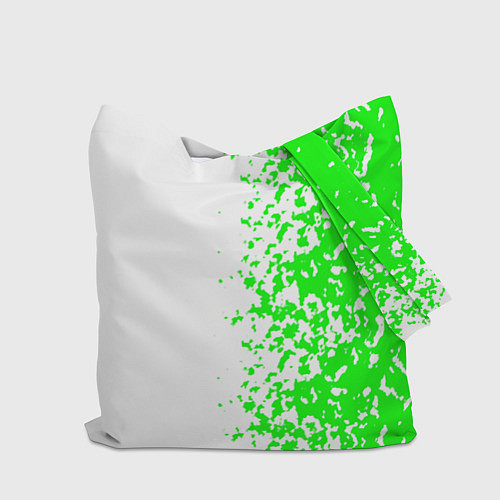 Сумка-шоппер Xbox кислотные зеленые краски / 3D-принт – фото 2