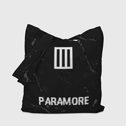 Сумка-шопер Paramore glitch на темном фоне по-центру, цвет: 3D-принт