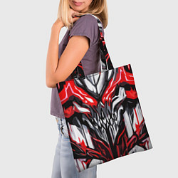 Сумка-шопер Абстрактный красный череп, цвет: 3D-принт — фото 2