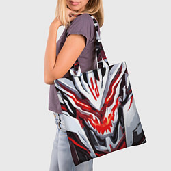 Сумка-шопер Абстрактный красный кибер демон, цвет: 3D-принт — фото 2