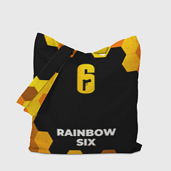 Сумка-шопер Rainbow Six - gold gradient по-центру, цвет: 3D-принт