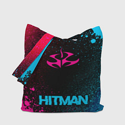 Сумка-шопер Hitman - neon gradient по-центру, цвет: 3D-принт