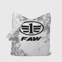 Сумка-шопер FAW speed на светлом фоне со следами шин, цвет: 3D-принт