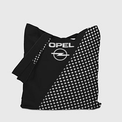 Сумка-шопер Opel чёрно-белый шахматка, цвет: 3D-принт