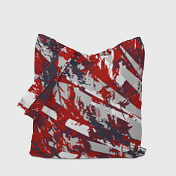 Сумка-шопер Геометрическая абстракция линии на красном, цвет: 3D-принт