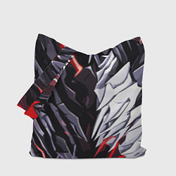 Сумка-шоппер White and red abstraction on a black background