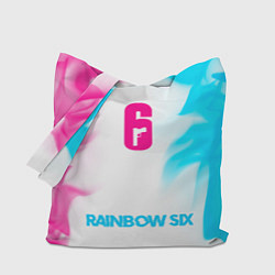 Сумка-шопер Rainbow Six neon gradient style по-центру, цвет: 3D-принт