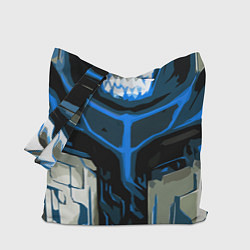 Сумка-шопер Blue stripes on a black and white background, цвет: 3D-принт