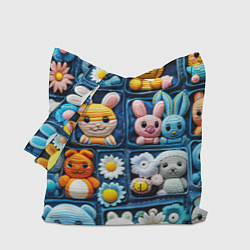 Сумка-шопер Пэчворк с зайцами, цвет: 3D-принт