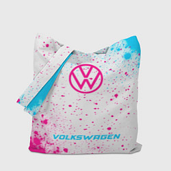 Сумка-шопер Volkswagen neon gradient style по-центру, цвет: 3D-принт