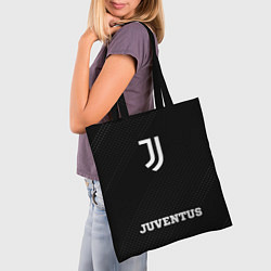 Сумка-шопер Juventus sport на темном фоне по-центру, цвет: 3D-принт — фото 2