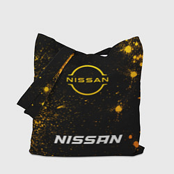 Сумка-шопер Nissan - gold gradient по-центру, цвет: 3D-принт