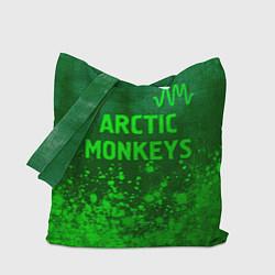 Сумка-шопер Arctic Monkeys - green gradient посередине, цвет: 3D-принт