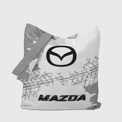 Сумка-шопер Mazda speed на светлом фоне со следами шин по-цент, цвет: 3D-принт