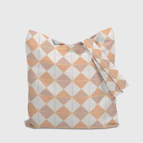 Сумка-шоппер Персиковые ромбы / 3D-принт – фото 2