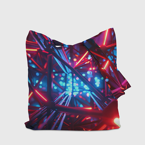 Сумка-шоппер Неоновые трубки / 3D-принт – фото 2