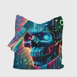 Сумка-шопер Cool cyber skull - neon glow, цвет: 3D-принт