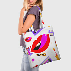 Сумка-шопер Вечеринка 90-х: Яркие символы эпохи, цвет: 3D-принт — фото 2