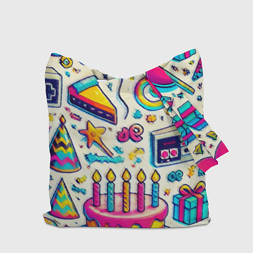 Сумка-шоппер Праздник 90х игры сладости и ностальгия / 3D-принт – фото 2