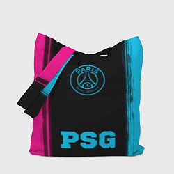 Сумка-шопер PSG - neon gradient по-центру, цвет: 3D-принт