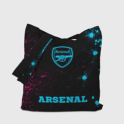 Сумка-шопер Arsenal - neon gradient по-центру, цвет: 3D-принт