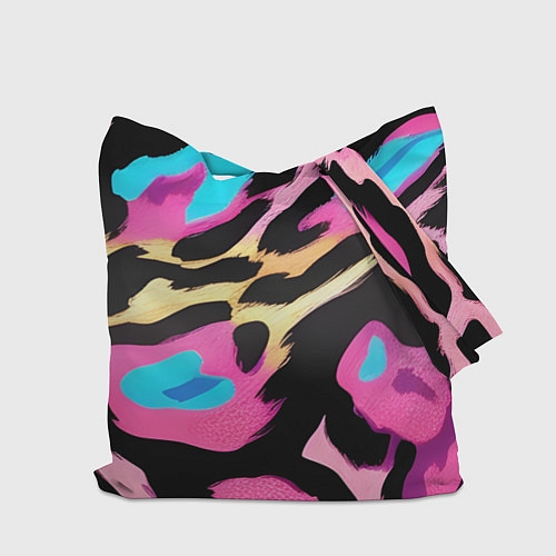 Сумка-шоппер Пятна леопарда цветные / 3D-принт – фото 2