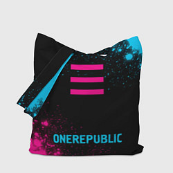 Сумка-шопер OneRepublic - neon gradient по-центру, цвет: 3D-принт