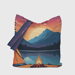 Сумка-шоппер В лесу с палаткой