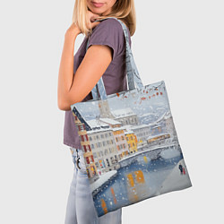 Сумка-шопер Заснеженный Санкт-Петербург, цвет: 3D-принт — фото 2