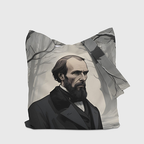 Сумка-шоппер Достоевский зимняя аллея / 3D-принт – фото 2