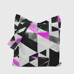 Сумка-шопер Black and pink abstraction on a white background, цвет: 3D-принт