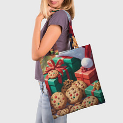 Сумка-шопер Рождественские подарки, цвет: 3D-принт — фото 2
