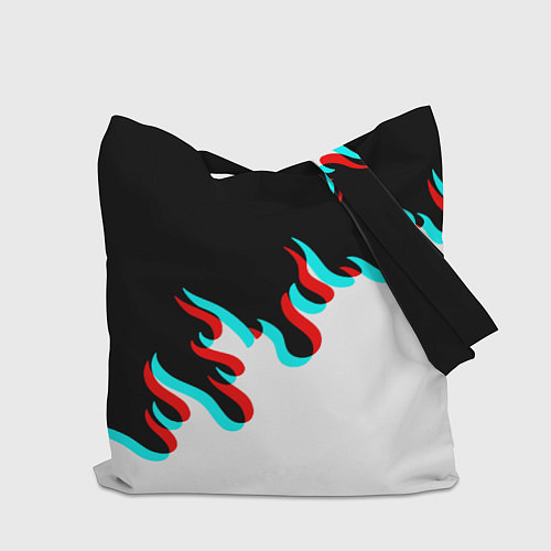 Сумка-шоппер Нирвана глитч огонь / 3D-принт – фото 2