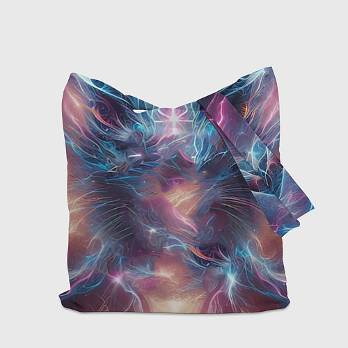 Сумка-шоппер Fantastic blue-eyed neon kitten / 3D-принт – фото 2