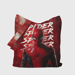 Сумка-шоппер Spider-man red background