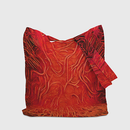 Сумка-шоппер Красный симбионт абстракция / 3D-принт – фото 2