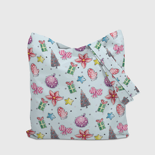 Сумка-шоппер Новогодний фон / 3D-принт – фото 2