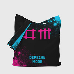 Сумка-шопер Depeche Mode - neon gradient по-центру, цвет: 3D-принт