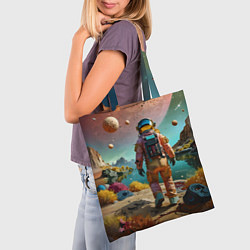 Сумка-шопер Астронавт на красочной планете, цвет: 3D-принт — фото 2