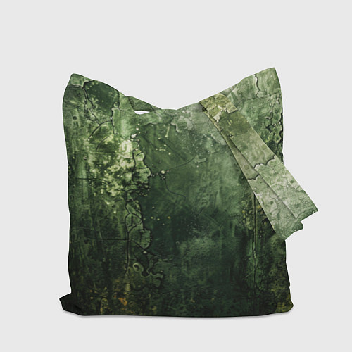 Сумка-шоппер Зеленый камуфляж с эффектом старины / 3D-принт – фото 2
