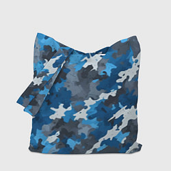 Сумка-шопер Синий армейский камуфляж, цвет: 3D-принт