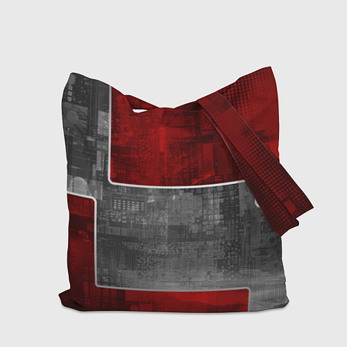 Сумка-шоппер Автомобиль в серо-красных тонах / 3D-принт – фото 2