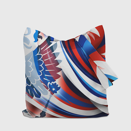 Сумка-шоппер Герб России на фоне цветов флага / 3D-принт – фото 2