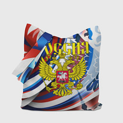 Сумка-шоппер Герб России на фоне цветов флага